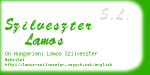 szilveszter lamos business card